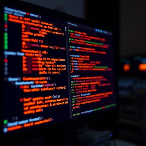 Computer screen displaying lines of code, representing a programming course.